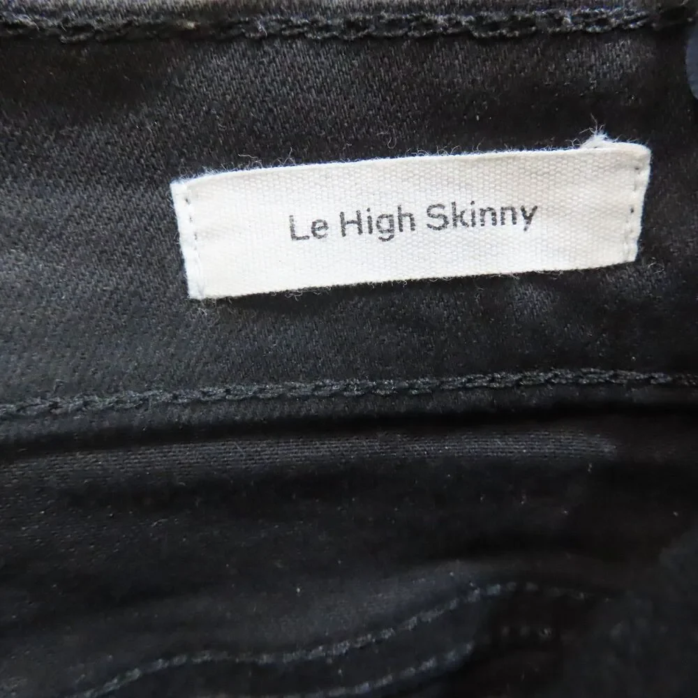 Frame Denim‎ Jeans 25 Le High Skinny Film Noir Black Mid Rise Ankle Stretch - Picture 9 of 11